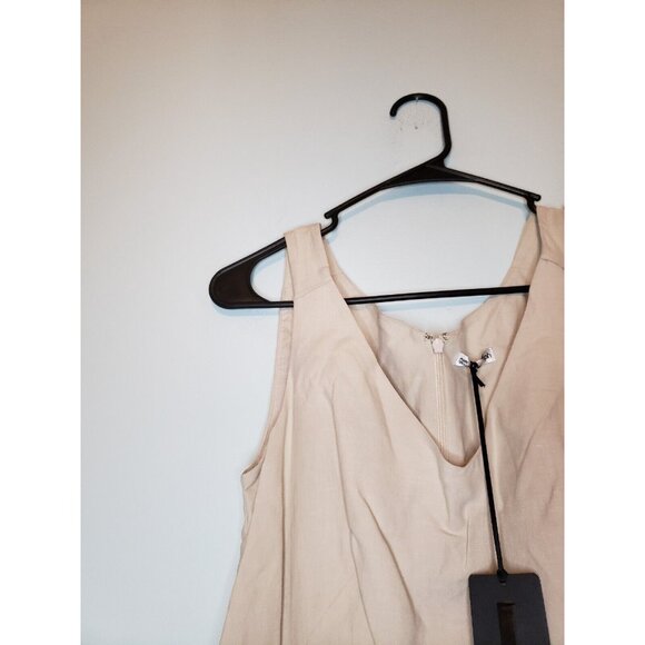 Marks & Spencer Autograph Womens Sz S Sheath Dress Linen Silk Cotton Beige NWT - Picture 4 of 6